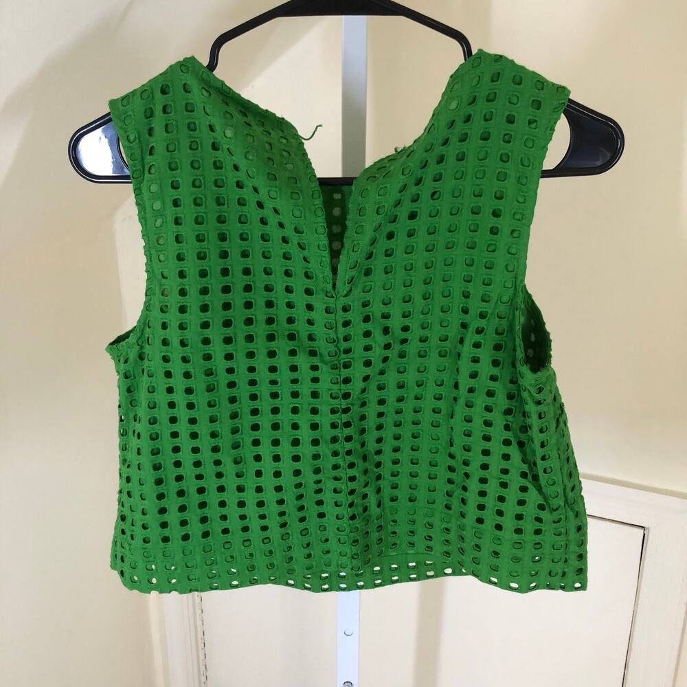 Kate Spade X Target NWT Green Boxy Eyelet Crop Top Size XS Broken Button Loop - Picture 11 of 15